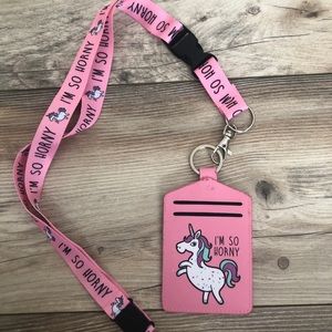 “I’m so horny” Unicorn Lanyard!